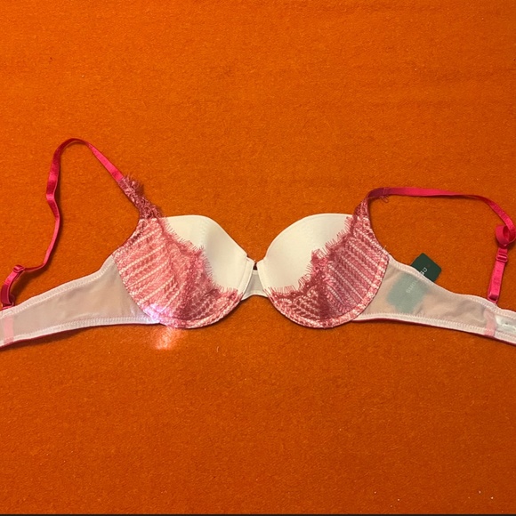 Sevigne Frankie cream and pink appliqué lace balconette bra NWT - Picture 4 of 7